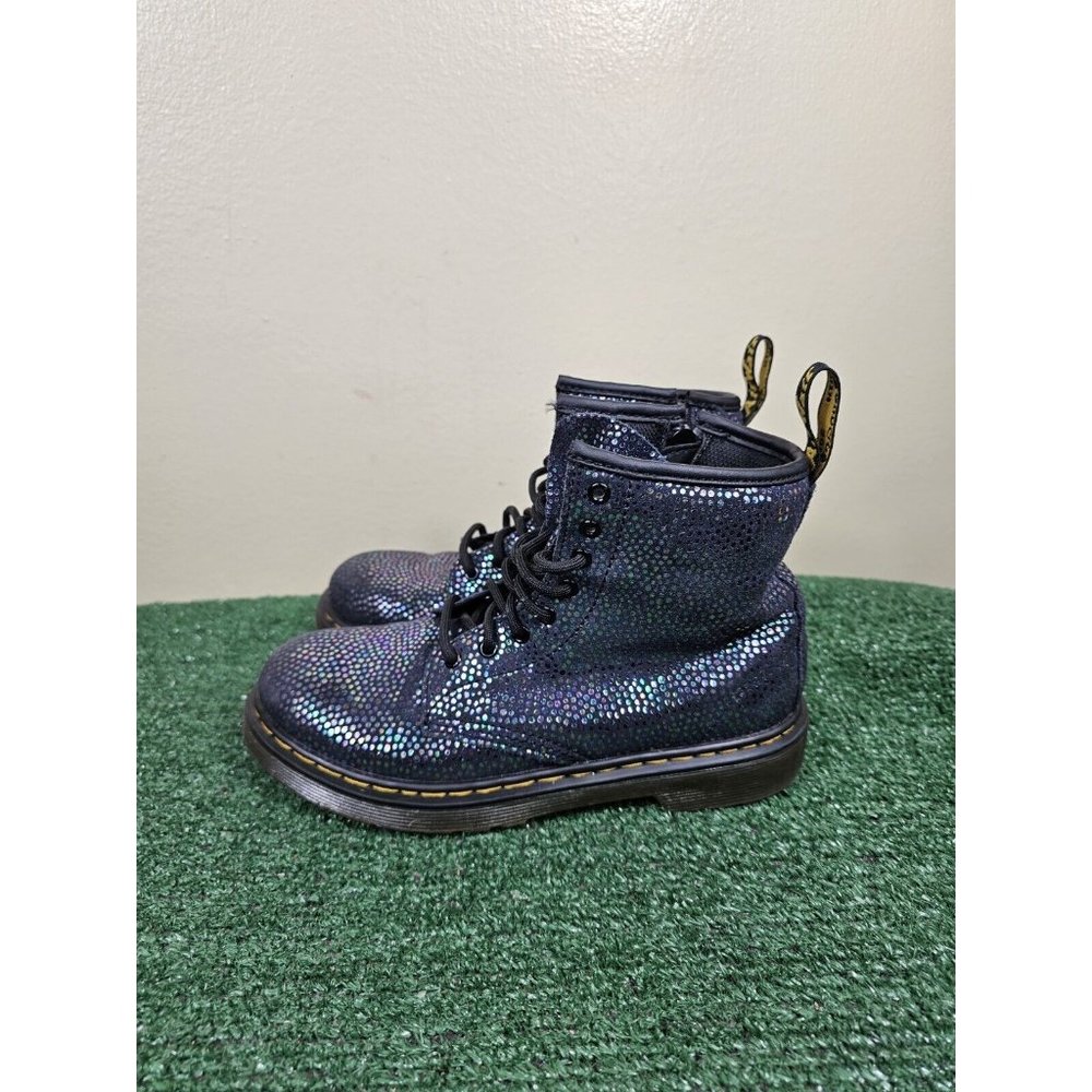 Dr Martens 1460 J Iridescent Youth Lace Up Side Zip Combat Boots Shoes Size 3